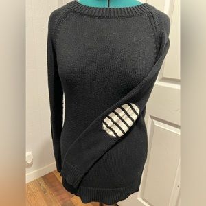 🥰❤️ 41 Hawthorn black cardigan sweater with striped elbow patches